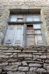 old window in abandoned house