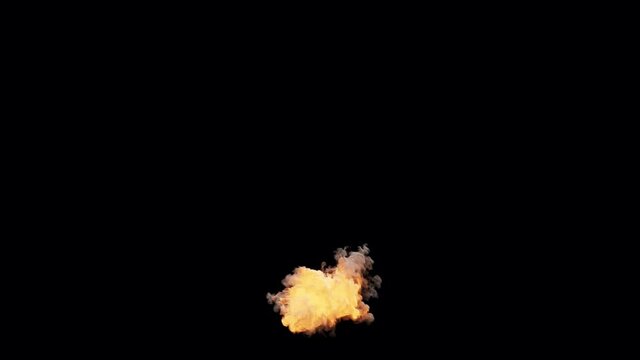 真上から空気砲をうけても中々消えない炎 タイプB  前半59秒 合成用アルファ付き
