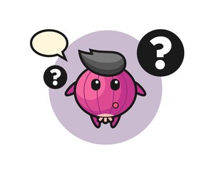 Cartoon Illustration of onion with the question mark