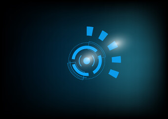 Hi tech motion with flare abstract digital background. Eye circle for upgrade technology theme presentation background.