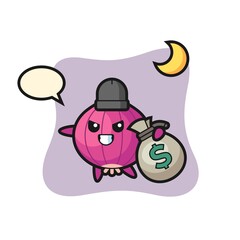 Illustration of onion cartoon is stolen the money