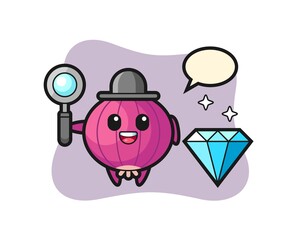 Illustration of onion character with a diamond