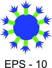 Coronavirus. Virus symbol image, colored COVID-19.