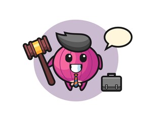 Illustration of onion mascot as a lawyer