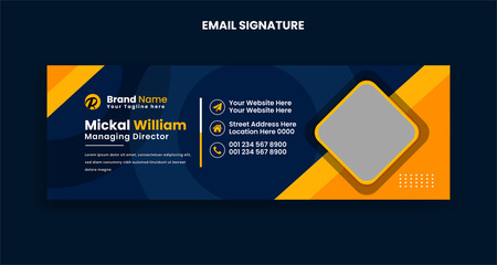 Elegant Corporate Minimal email signature Flat Mail template or email footer and personal Business Mobile Corporate EMAIL signature design