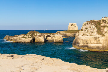 Roca Vecchia, Archaeological site near Torre di Roca Vecchia, Apulia, Italy
