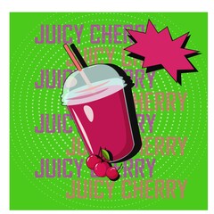 Vector cherry juice cocktail in pop art style