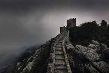 Under cover of clouds. Castle of the Moors, Sintra, Portugal