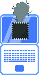 Computer breakdown. Symbolic image of a breakdown of a computer, processor.