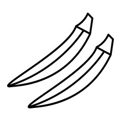 Vector Okra Outline Icon Design