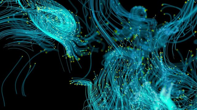 Conceptual futuristic look at information technology of internet of things IOT big data cloud computing using artificial intelligence AI - 3D rendering