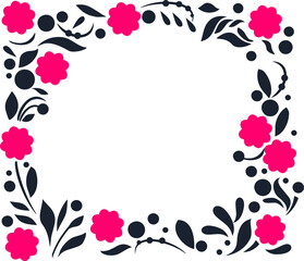 Decorative floral wreath. Vector illustration. On a white background. Cartoon character. Vector illustration. Clipart flat illustration.