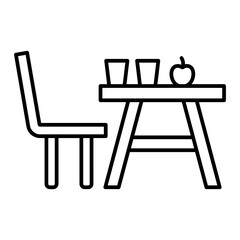 Vector Camping Table Outline Icon Design