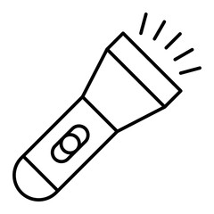 Vector Flashlight Outline Icon Design