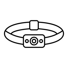 Vector Headlamp Outline Icon Design