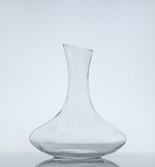Wine decanter on white background