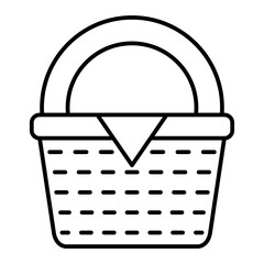 Vector Picnic Basket Outline Icon Design