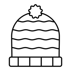 Vector Wool Hat Outline Icon Design