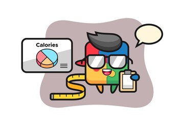 Illustration of puzzle mascot as a dietitian