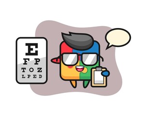 Illustration of puzzle mascot as a ophthalmology