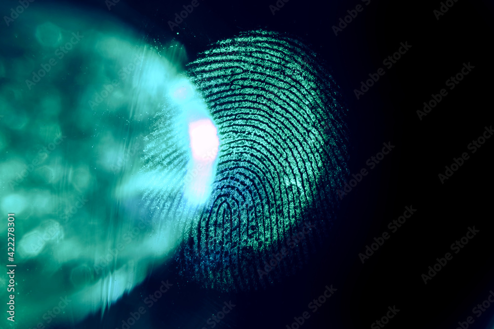 Aufkleber Close up beautiful abstract aquamarine colored fingerprint on  background texture for design. Macro photography view.