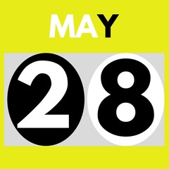 May 28 . Modern daily calendar icon .date ,day, month .calendar for the month of May