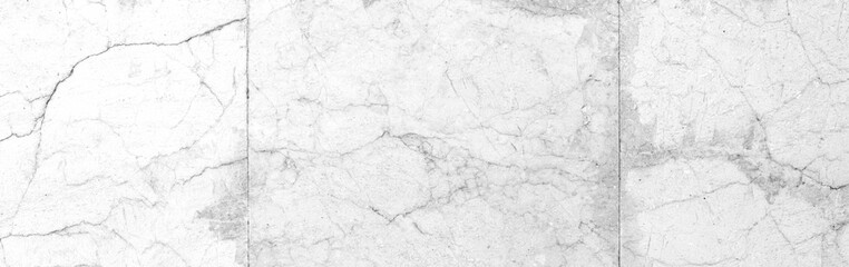 Naklejka premium Panorama of White marble tile floor texture and bckground seamless