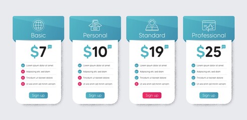 Globe, Sun energy and Documents box icons set. Seo marketing sign. Internet world, Solar panels, Bureaucracy. Vector