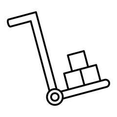 Vector Trolley Outline Icon Design