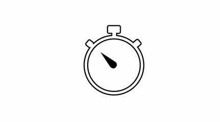 Vector Isolated Illustration of a Clock. Rounded Time Icon, Chronometer Icon
