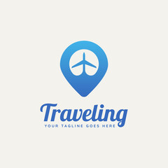 travel agency minimalist flat logo template vector illustration design. simple modern tour, holiday, transportation app icon logo concept