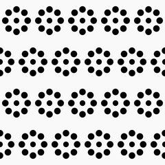 Revolver Dots Seamless Pattern. Black Dots Abstract Ornament Pattern.