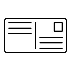 Vector Postcard Outline Icon Design