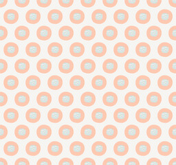 Seamless abstract primitive pattern.Simple hand drawn design dots.Cute pastel palette.Modern endless repeated print for textile, fabrics, wrapping, wallpapers, baby room, interior.Vintage style.Vector