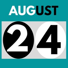 August 24 . Modern daily calendar icon .date ,day, month .calendar for the month of August