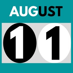 August 11 . Modern daily calendar icon .date ,day, month .calendar for the month of August