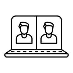 Vector Meeting Outline Icon Design