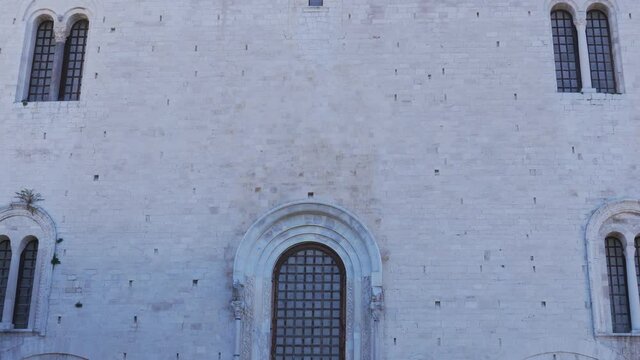 Basilica Cathedral Church Of St. Nicola. Bari. Puglia. Italy. Detail of the window with elephants