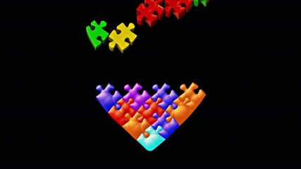 Mosaic Heart Colored Alpha Channel