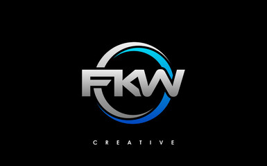 FKW Letter Initial Logo Design Template Vector Illustration