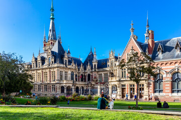 Fecamp, France - August 28, 2020. Benedictine Palace Museum, Fecamp, the Seine Maritime department...