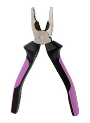 Isolated hand tools for repair and installation: pliers (composition on a white background). Design element with clipping path