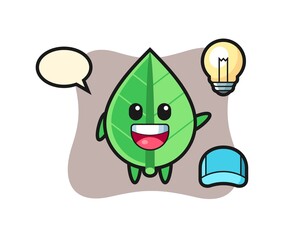leaf character cartoon getting the idea
