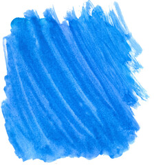 Colorful blue watercolor background. Abstract art hand paint