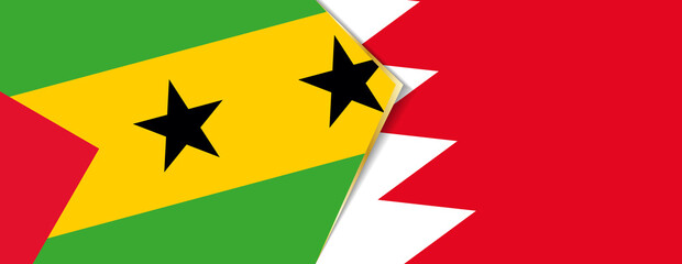 Sao Tome and Principe and Bahrain flags, two vector flags.