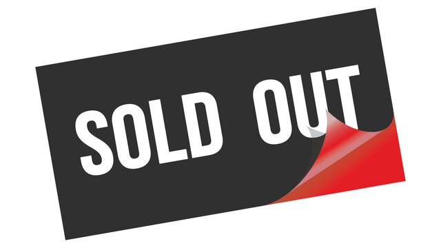 SOLD  OUT text on black red sticker stamp.