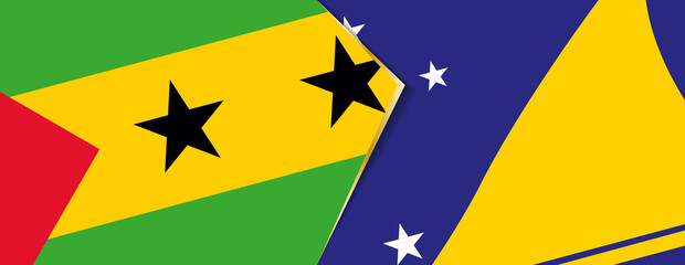 Sao Tome and Principe and Tokelau flags, two vector flags.