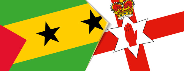 Sao Tome and Principe and Northern Ireland flags, two vector flags.