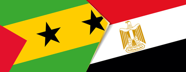 Sao Tome and Principe and Egypt flags, two vector flags.