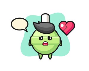 lollipop cartoon illustration is broken heart